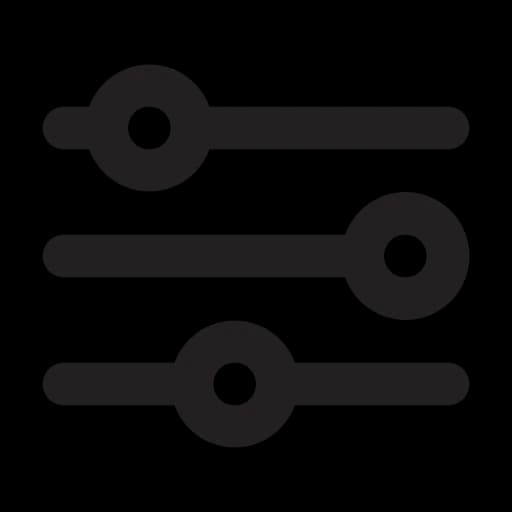 Three horizontal slider controls representing settings, adjustments, or filters.